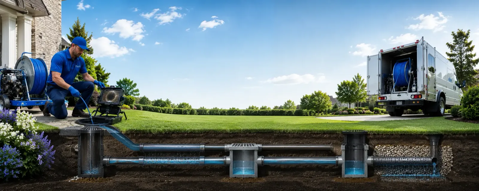 Outdoor drain cleaning information for Roslyn Heights, NY